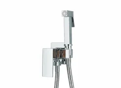 Signature Mitigeur Chrome Encastré pour WC - Douchette Ergonomique, Résistante à la Corrosion, Installation Murale Discrète en Laiton.