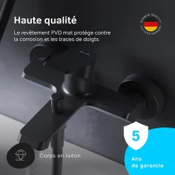 Am.Pm Europe Mitigeur de baignoire mécanique Robinet de baignoire, mitigeur salle de bain, Noir Flash FNA10022 AM.PM* Robinet De Baignoire