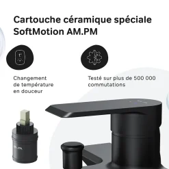 Am.Pm Europe Mitigeur de baignoire mécanique Robinet de baignoire, mitigeur salle de bain, Noir Flash FNA10022 AM.PM* Robinet De Baignoire