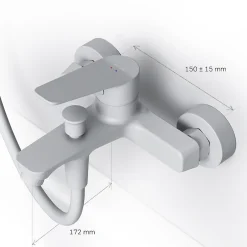 Am.Pm Europe Mitigeur de baignoire mécanique Robinet de baignoire, mitigeur salle de bain, Blanc FTA10033 Hit AM.PM