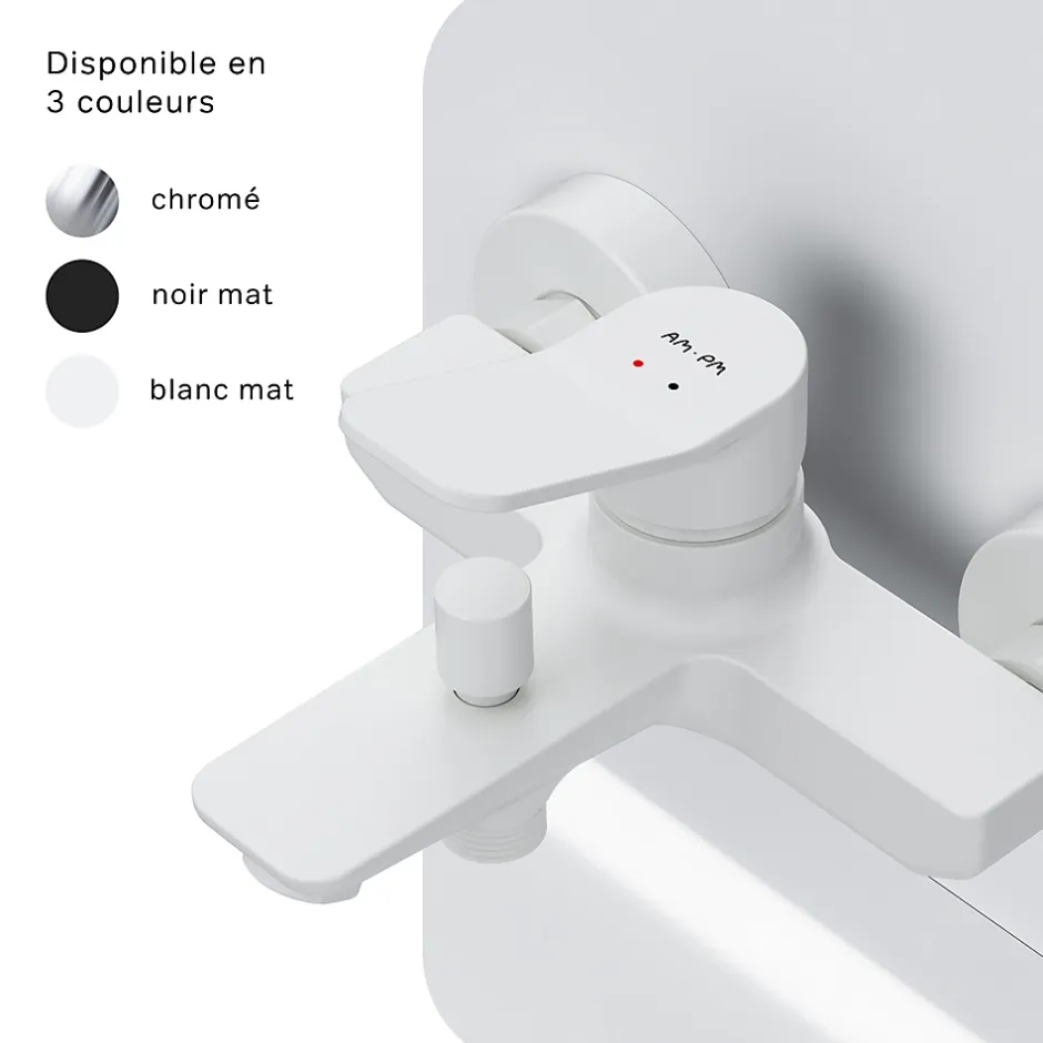 Am.Pm Europe Mitigeur de baignoire mécanique Robinet de baignoire, mitigeur salle de bain Blanc taille M, FXA10033 X-Joy AM.PM* Robinet De Baignoire