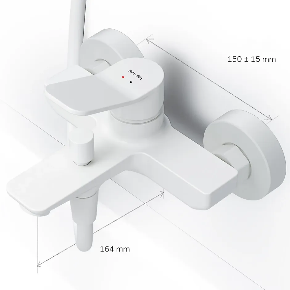 Am.Pm Europe Mitigeur de baignoire mécanique Robinet de baignoire, mitigeur salle de bain Blanc taille M, FXA10033 X-Joy AM.PM* Robinet De Baignoire