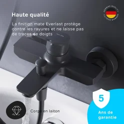 Am.Pm Europe Mitigeur de baignoire mécanique Robinet de baignoire, mitigeur salle de bain, Noir, FXA10022 X-Joy AM.PM