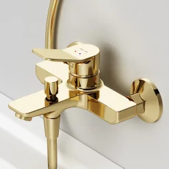 Am.Pm Europe Mitigeur de baignoire mécanique Robinet de baignoire, mitigeur salle de bain, Doré, FXA10099 X-Joy AM.PM