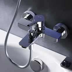 Am.Pm Europe Mitigeur de baignoire mécanique Robinet de baignoire, mitigeur salle de bain Chromé, FXB10000 X-Joy S AM.PM