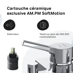 Am.Pm Europe Mitigeur de baignoire mécanique Robinet de baignoire, mitigeur salle de bain Chromé, FXB10000 X-Joy S AM.PM