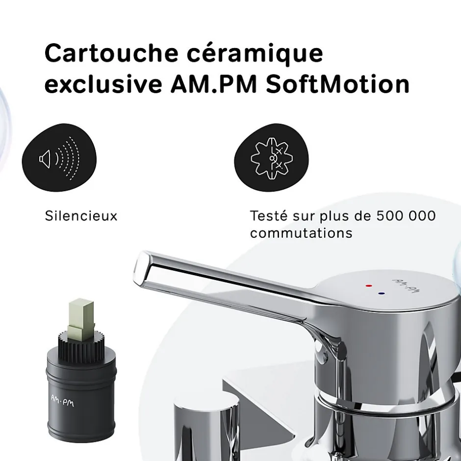 Am.Pm Europe Mitigeur de baignoire mécanique Robinet de baignoire, mitigeur salle de bain Chromé, FXB10000 X-Joy S AM.PM