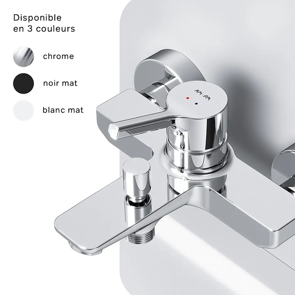 Am.Pm Europe Mitigeur de baignoire mécanique Robinet de baignoire, mitigeur salle de bain Chromé, FXB10000 X-Joy S AM.PM