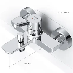 Am.Pm Europe Mitigeur de baignoire mécanique Robinet de baignoire, mitigeur salle de bain Chromé, FXB10000 X-Joy S AM.PM