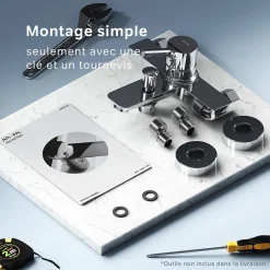 Am.Pm Europe Mitigeur de baignoire mécanique Robinet de baignoire, mitigeur salle de bain Chromé, FXB10000 X-Joy S AM.PM