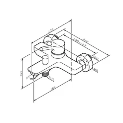 Am.Pm Europe Mitigeur de baignoire mécanique Robinet de baignoire, mitigeur salle de bain Chromé, FXB10000 X-Joy S AM.PM