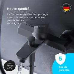 Am.Pm Europe Mitigeur de baignoire mécanique Robinet de baignoire, mitigeur salle de bain, Noir, FTA10022 Hit AM.PM