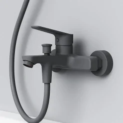 Am.Pm Europe Mitigeur de baignoire mécanique Robinet de baignoire, mitigeur salle de bain, Noir, FTA10022 Hit AM.PM