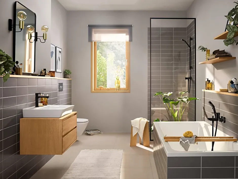 Mitigeur de baignoire Rebris E Noir mat