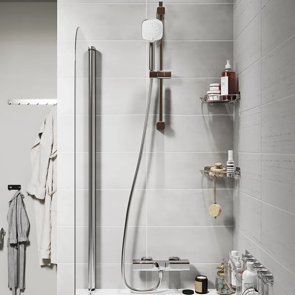 GoodHome Mitigeur de baignoire thermostatique chromé Teesta* Robinet De Baignoire