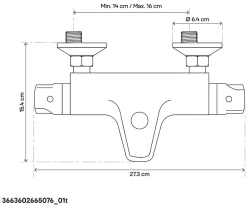 GoodHome Mitigeur de baignoire thermostatique Torba* Robinet De Baignoire