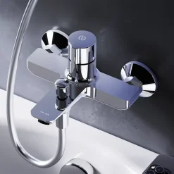Am.Pm Europe Mitigeur de baignoire TouchReel, Robinet de baignoire, mitigeur salle de bain, Chromé, FXT10500 X-Joy AM.PM* Robinet De Baignoire