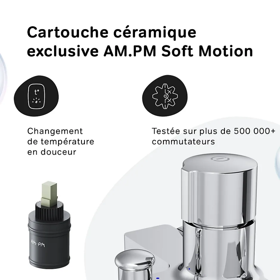 Am.Pm Europe Mitigeur de baignoire TouchReel, Robinet de baignoire, mitigeur salle de bain, Chromé, FXT10500 X-Joy AM.PM* Robinet De Baignoire