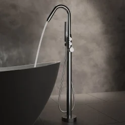 Bernstein Mitigeur de bain sur pied, Robinet mélangeur design sur pied pour baignoire - NT7752 - Chrome