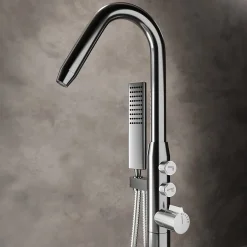 Bernstein Mitigeur de bain sur pied, Robinet mélangeur design sur pied pour baignoire - NT7752 - Chrome