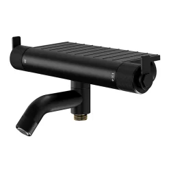 GoodHome Mitigeur de bain thermostatique, noir, Selenga* Robinet De Baignoire