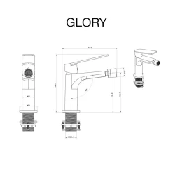 Poalgi Mitigeur de bidet SKY BATH chromé série GLORY