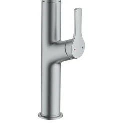 GoodHome Mitigeur de cuisine avec douchette effet inox Arbane