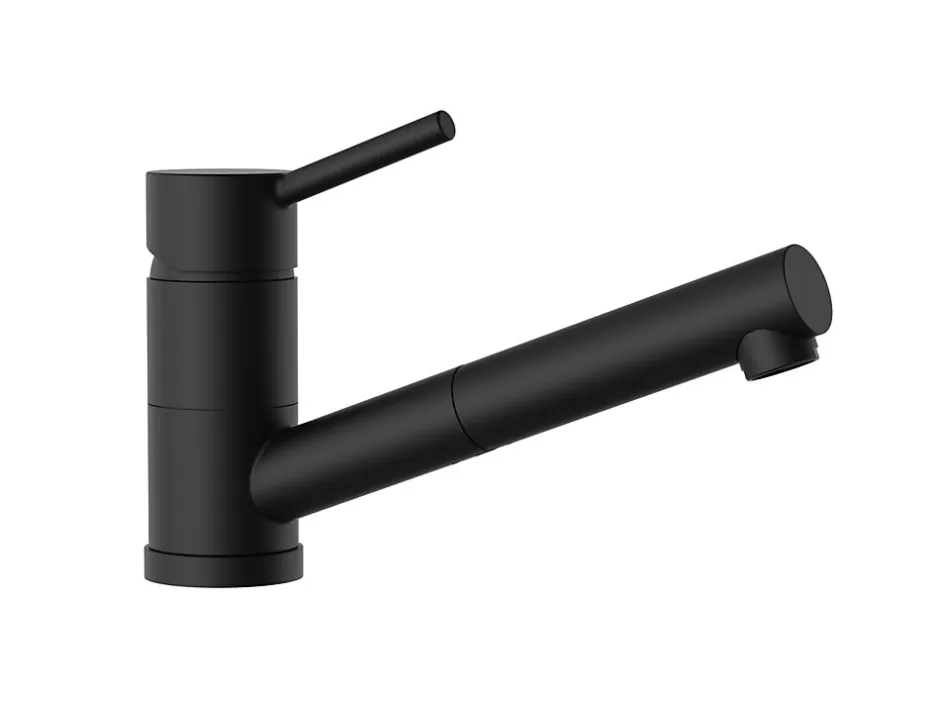 Essebagno Mitigeur de cuisine avec douchette noir Tubic