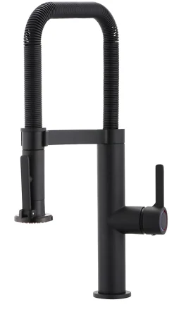 GoodHome Mitigeur de cuisine avec douchette noir mat Kamut* Evier Et Robinet De Buanderie