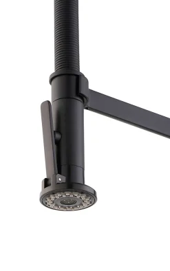 GoodHome Mitigeur de cuisine avec douchette noir mat Kamut* Evier Et Robinet De Buanderie