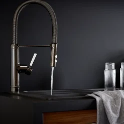 GoodHome Mitigeur de cuisine avec douchette noir Gevuina* Evier Et Robinet De Buanderie