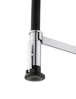 GoodHome Mitigeur de cuisine avec douchette argent et noir Kamut* Evier Et Robinet De Buanderie