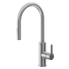 GoodHome Mitigeur de cuisine avec douchette effet inox brossé Zanthe