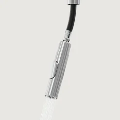 GoodHome Mitigeur de cuisine avec douchette effet inox brossé Zanthe