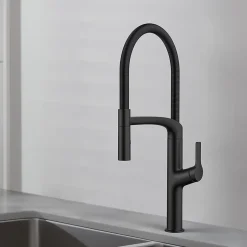 GoodHome Mitigeur de cuisine avec douchette noir Arbane