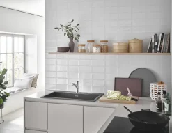 Grohe Mitigeur de cuisine bec bas avec douchette Start nickel* Evier Et Robinet De Buanderie
