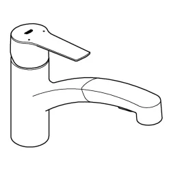 Grohe Mitigeur de cuisine bec bas avec douchette Start nickel* Evier Et Robinet De Buanderie