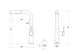 Essebagno Mitigeur de cuisine chromé Pure II* Evier Et Robinet De Buanderie