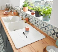 GoodHome Mitigeur de cuisine chromé avec douchette Zanthe* Evier Et Robinet De Buanderie