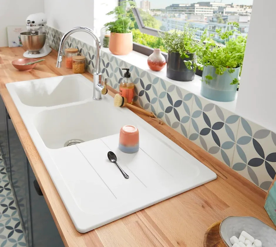 GoodHome Mitigeur de cuisine chromé avec douchette Zanthe* Evier Et Robinet De Buanderie