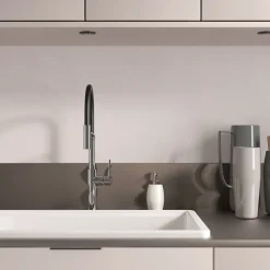 Kramer Mitigeur de cuisine chromé et noir avec douchette Groupe Swan