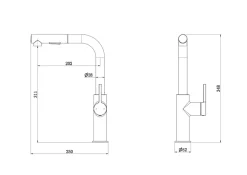 Essebagno Mitigeur de cuisine cuivré avec douchette Pure II