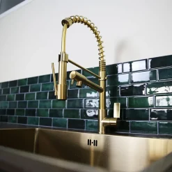 Essebagno Mitigeur de cuisine doré avec douchette Hotto* Evier Et Robinet De Buanderie