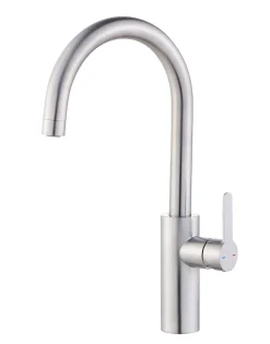 GoodHome Mitigeur de cuisine effet inox brossé Zanthe* Evier Et Robinet De Buanderie