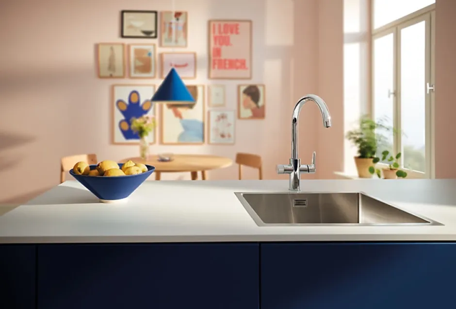 Grohe Mitigeur de cuisine filtrant chromé Blue Pure Curve brillant* Evier Et Robinet De Buanderie