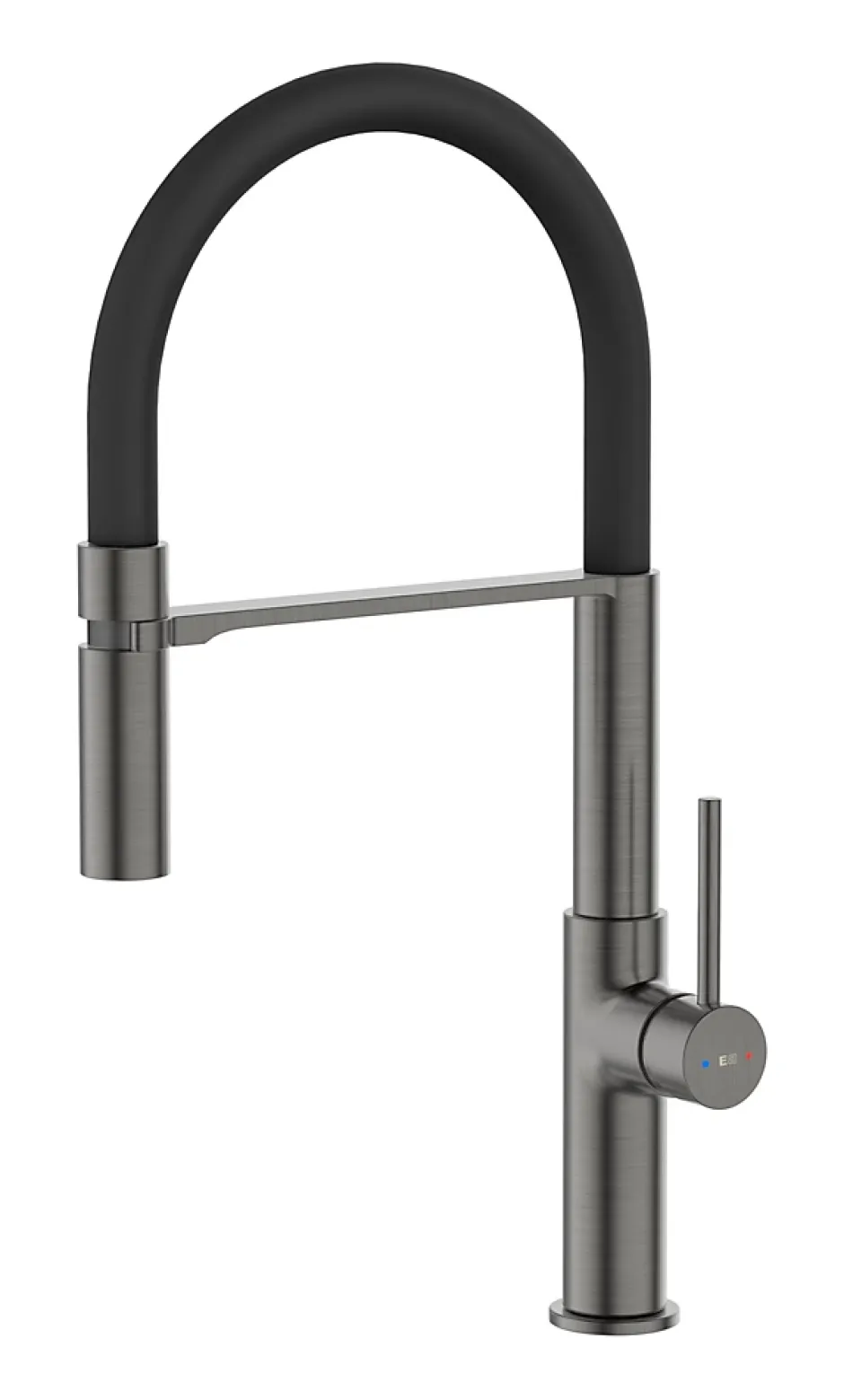 Essebagno Mitigeur de cuisine gun métal avec douchette Magnet
