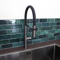 Essebagno Mitigeur de cuisine gun métal avec douchette Magnet