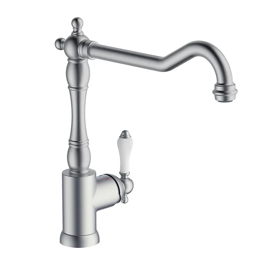 Cooke & Lewis Mitigeur de cuisine nickel brossé Belmore