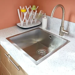 Cooke & Lewis Mitigeur de cuisine nickel brossé, GoodHome Katiki* Evier Et Robinet De Buanderie