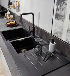 GoodHome Mitigeur de cuisine noir Argania* Evier Et Robinet De Buanderie